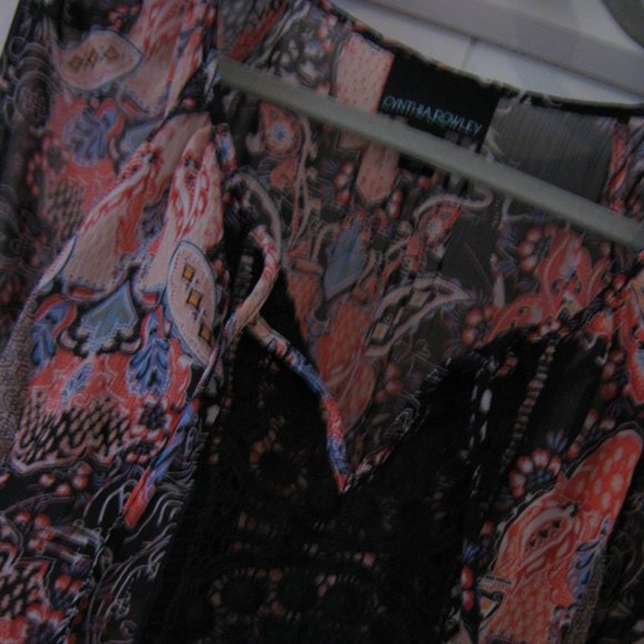 Cynthia Rowley Sheer Peasant Blouse - Picture 2 of 6